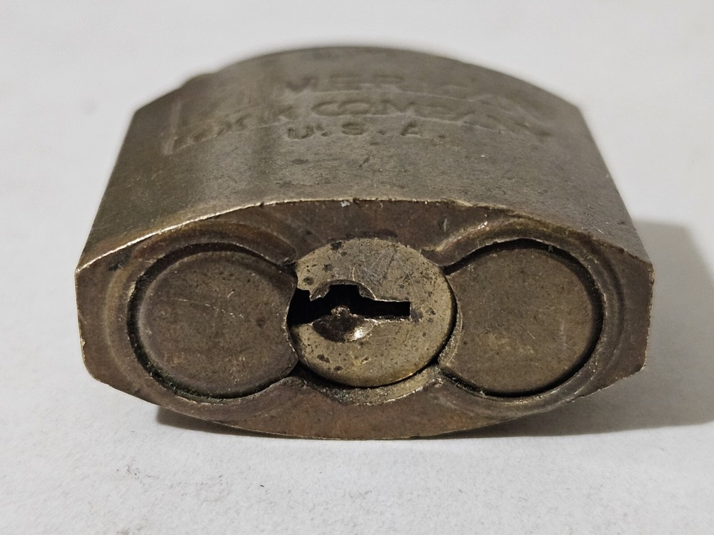 Vintage Brass US Set Padlock No Key American lock Company Footlocker Lock