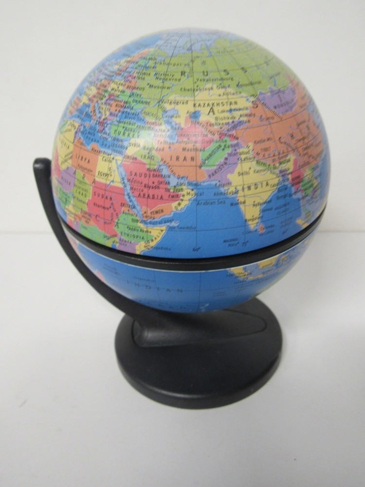 Desktop Rotating Replogle Globe 5 1/2" x 4" Dual Direction Spin Ships Free