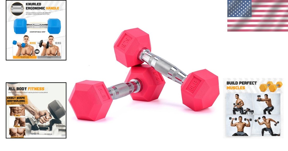 Versatile Light Pink Dumbbells Set - Comfortable, Rust Resistant & Eco-Friendly