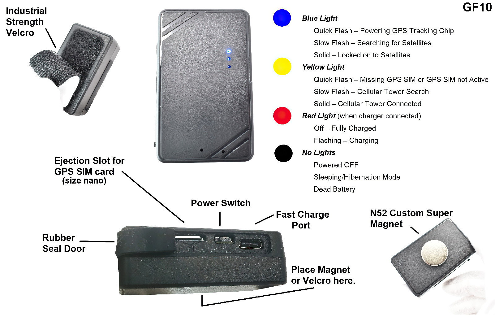 GF10 Mini Magnetic GPS Tracker Real Time Tracking Car Locator Device GSM GPRS