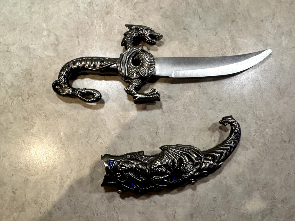 Decorative Fantasy Dragon Knife Small Dagger 9 inches