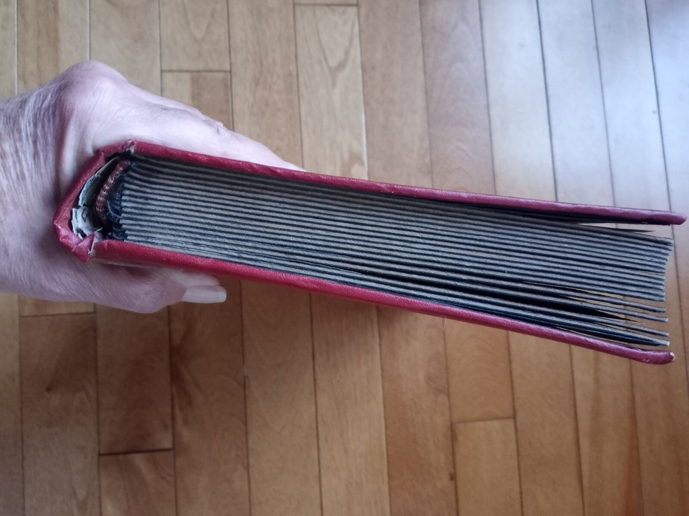 Red Stamp album Stock book Vintage