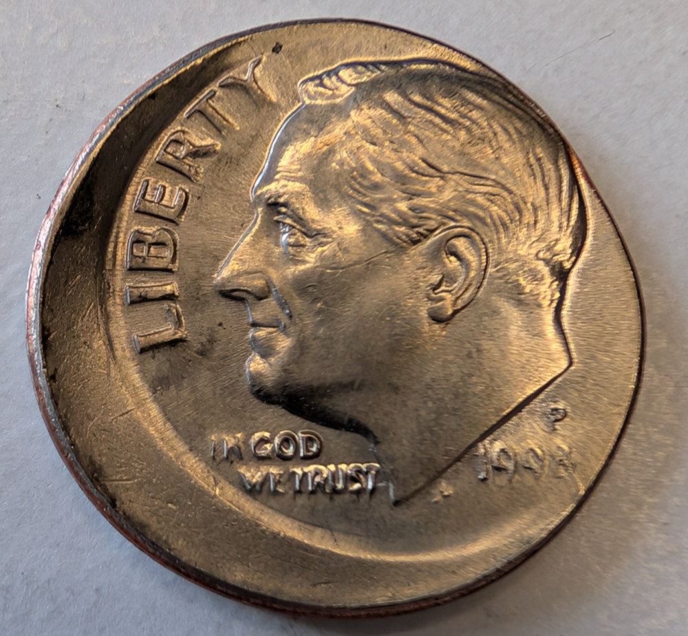 1998 Roosevelt Dime OFF CENTER O/C ERROR  BU