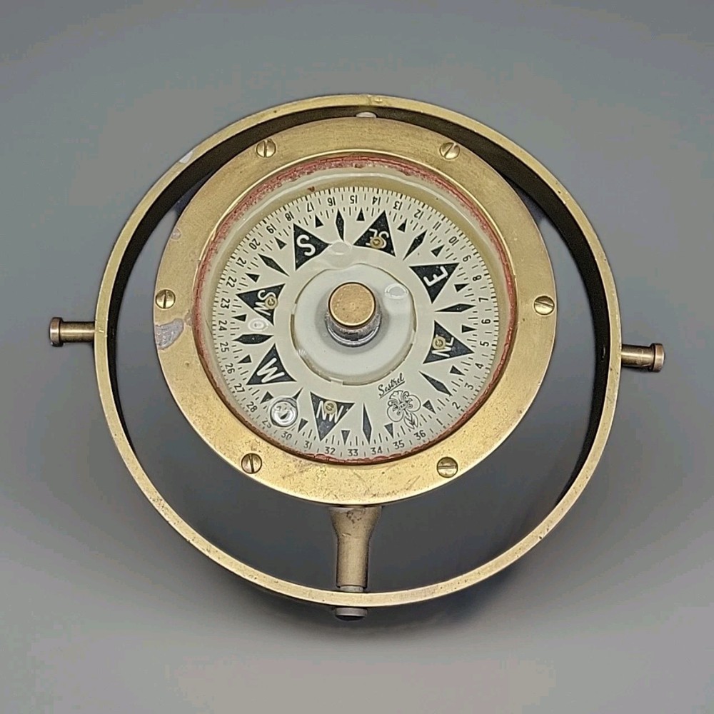 Rare Vintage Sestrel England Nautical Gimbal Compass Solid Brass (missing box)