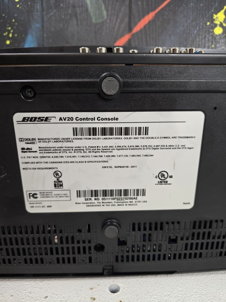 Bose AV20 Control Console Module W/ Power Supply, Remote, Wires & Speakers