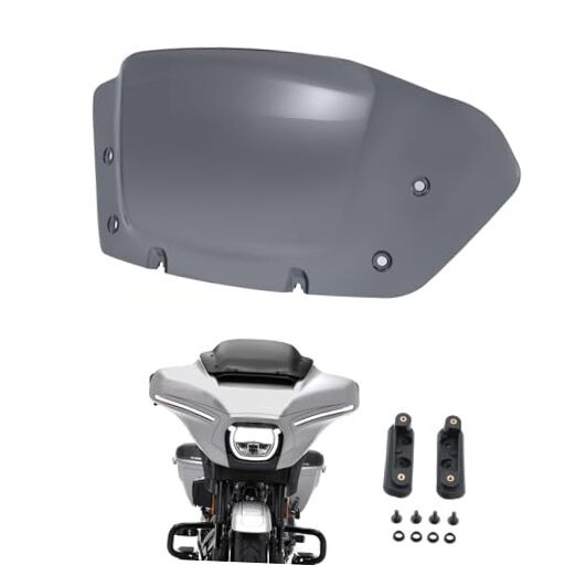 10" Wave Windshield Windscreen Wind Splitter Compatible for Harley Dark Smoke