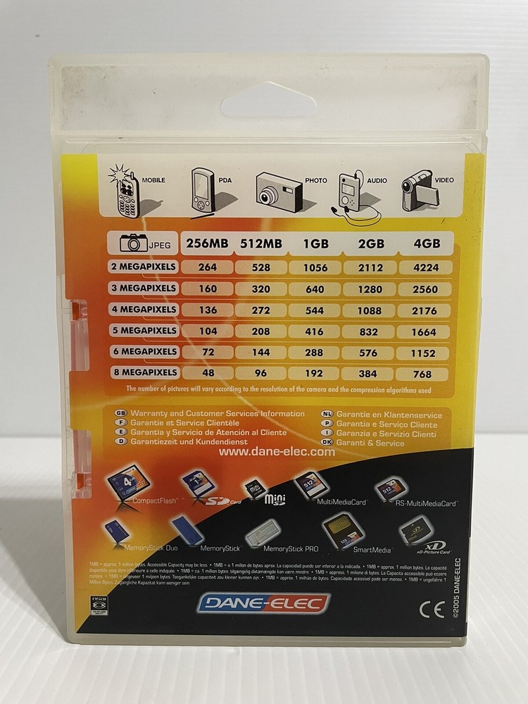 DANE-ELEC 1 GB Secure Digital Flash DVD Memory Card New