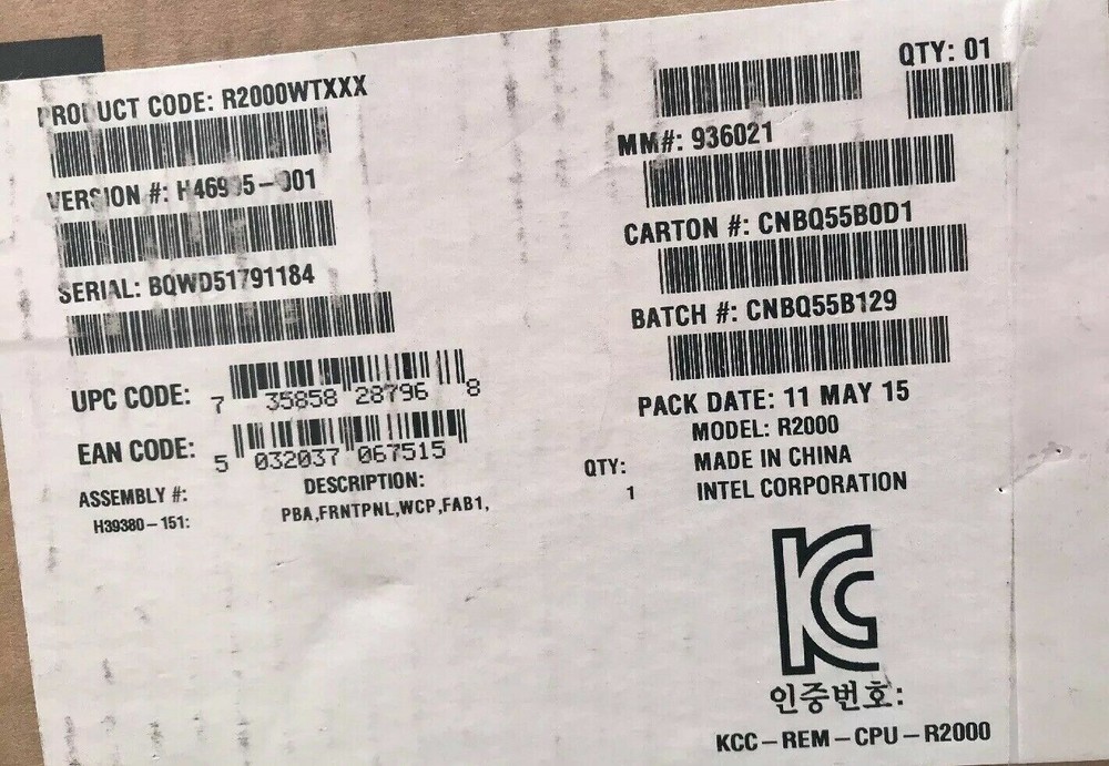 Intel R2000WTXXX Server Chassis 2U Rack=