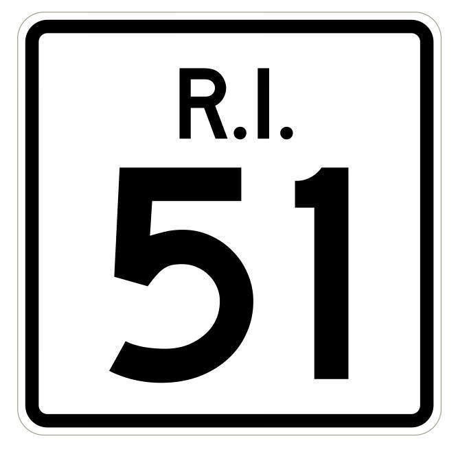 Rhode Island State Road 51 Sticker Decal