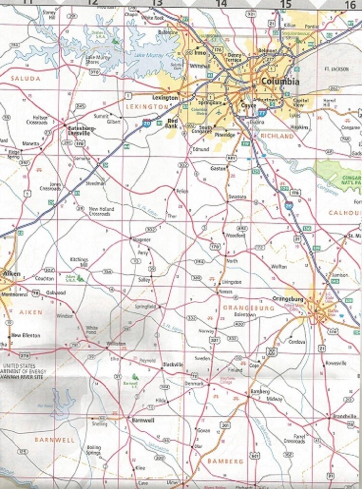South Carolina State Road Map by Rand McNally