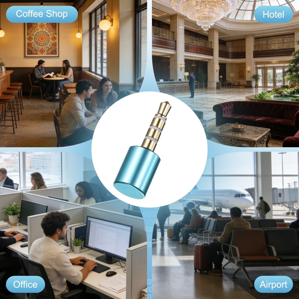 2 Pcs Microphone Blocker, USB 3.5mm Audio Blocker, Blue