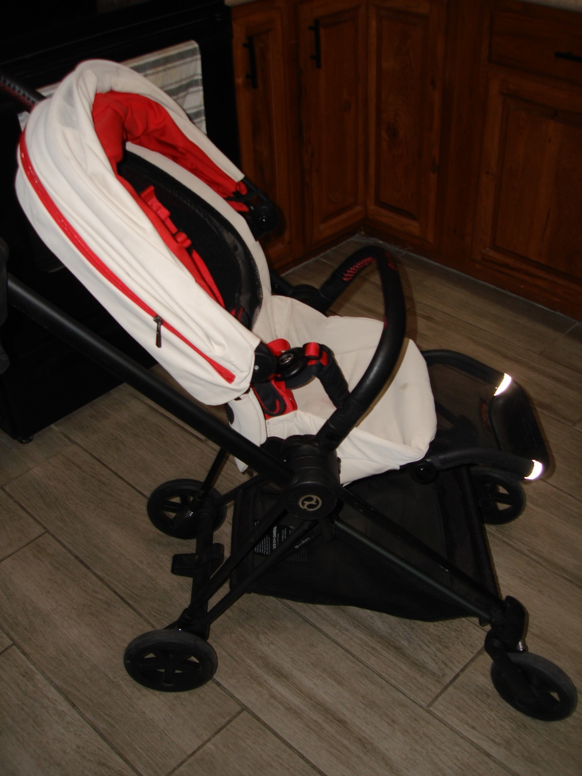 Cybex Platinum MIOS FERRARI Stroller Creme, Red, Black EUC