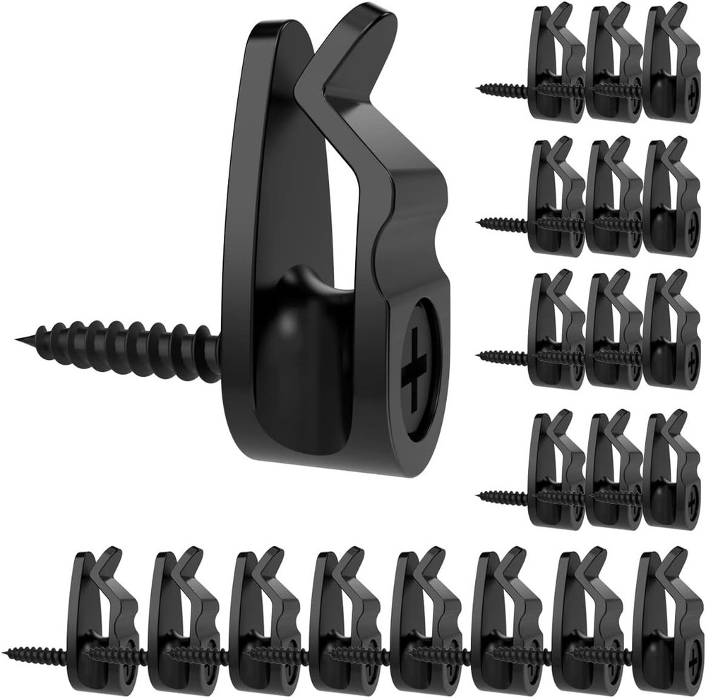 String Light Hooks Small Black 50 Pack Wall Mount Fairy Light Clips Rustproof