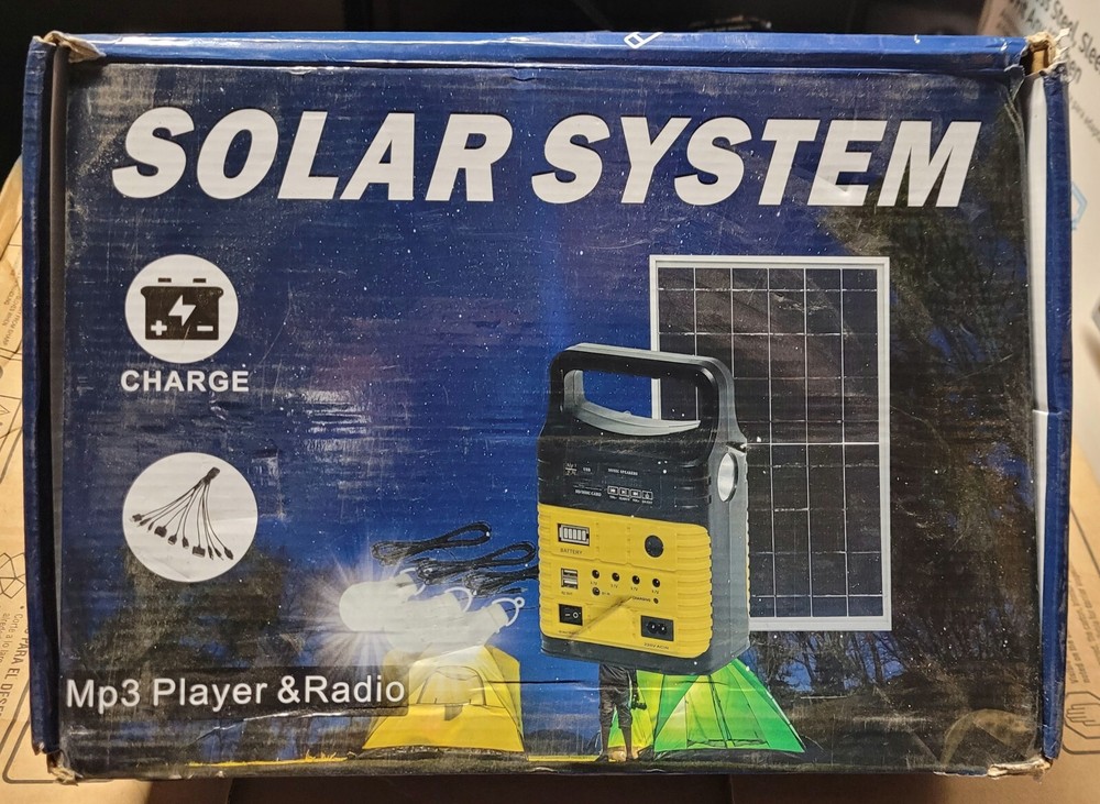 New in Open Box! Solar System Solar Powered MP3 Player - Radio - Charger