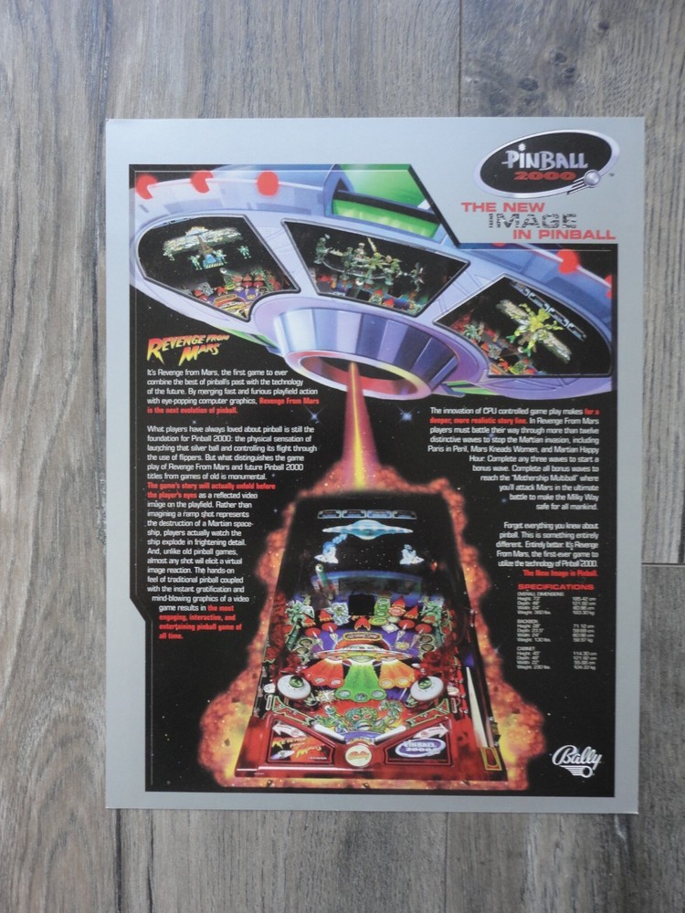 Revenge From Mars Pinball Machine Flyer