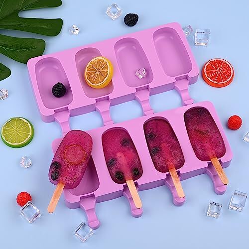 2 Pcs Silicone Ice Cream Molds Popsicle Maker Tray for Cake Pop Ice Pop