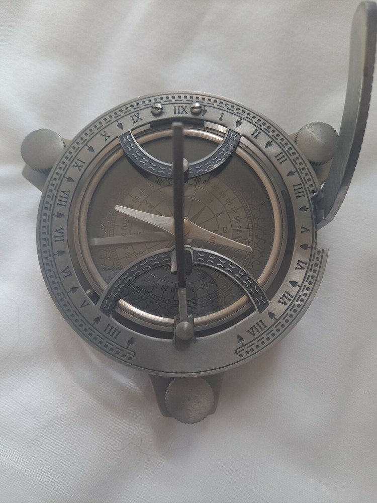 Brass vintage compass  maritime sundial compass