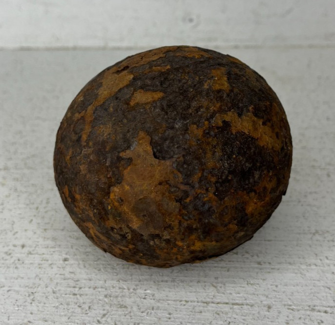 Antique Cast Iron Cannon Ball 3" Diameter Civil War? 7lbs