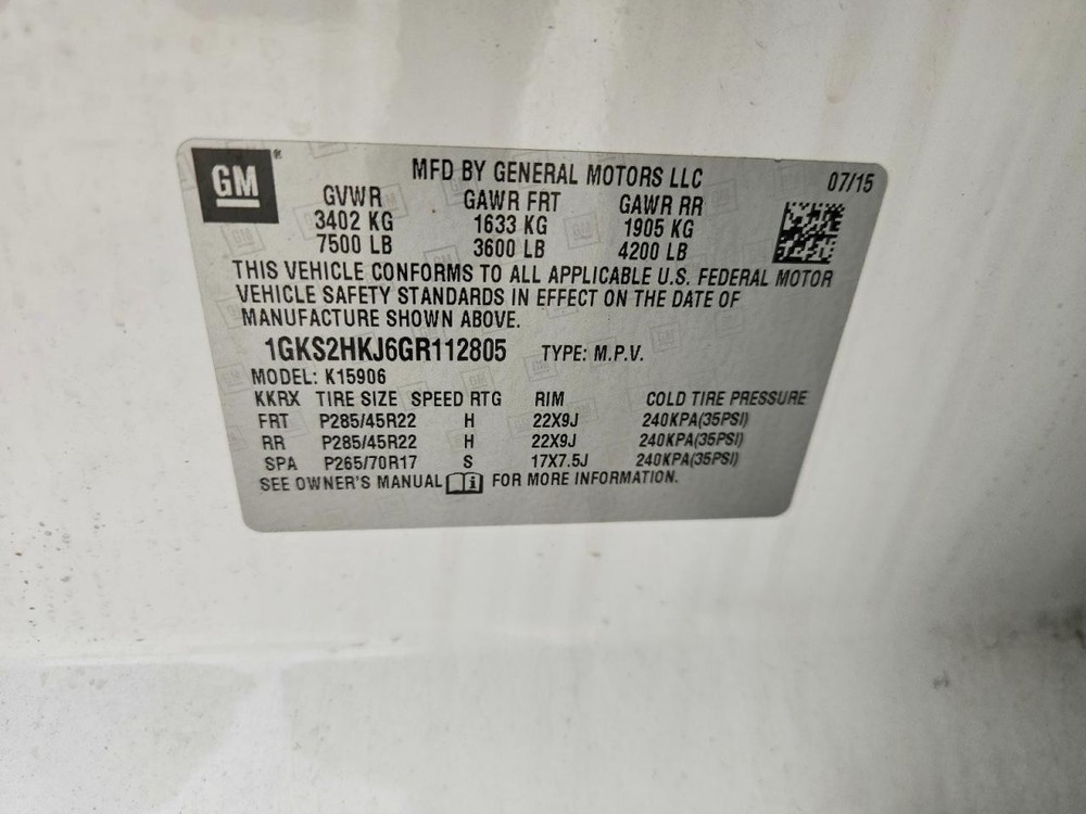 Used Blind Spot Detection System Warning Control Module fits: 2016 Gmc Yukon xl
