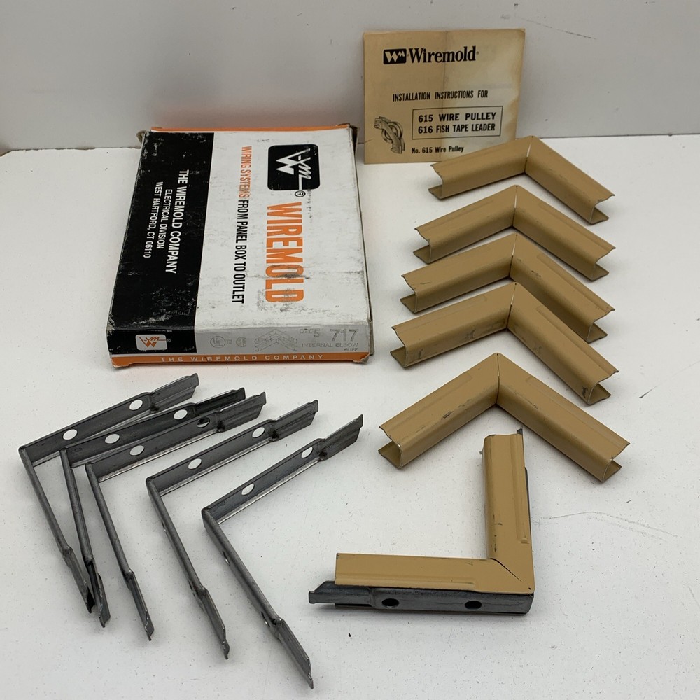 (6-Pack) Wiremold 717 Raceway Internal Elbow Fitting 90-Degree Buff, Older Style