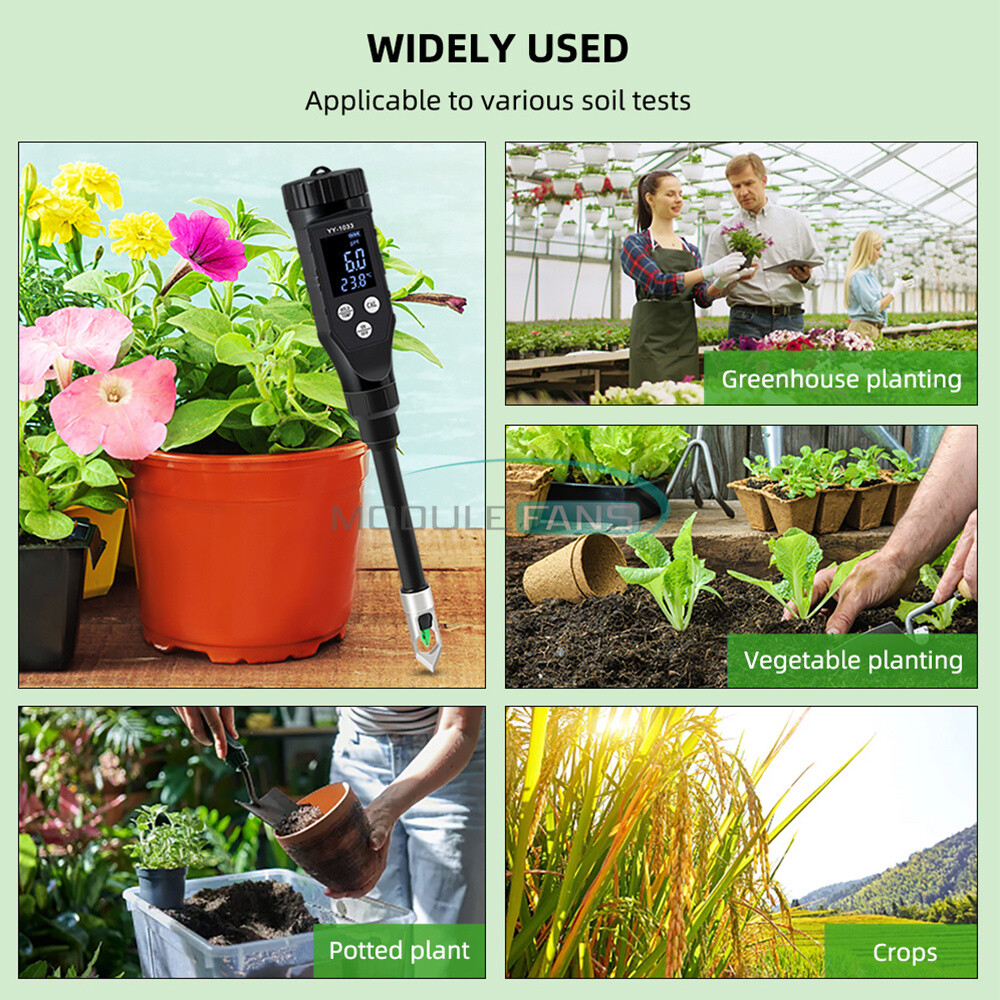 Smart Soil PH Meter 0.0~14.0pH Bluetooth Soil Data Logger Temp Acidity Analyzer