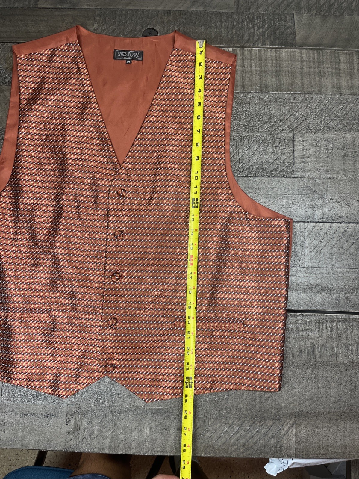 Tessori Milan Italy Vest Men's 3XL 5 Button Formal