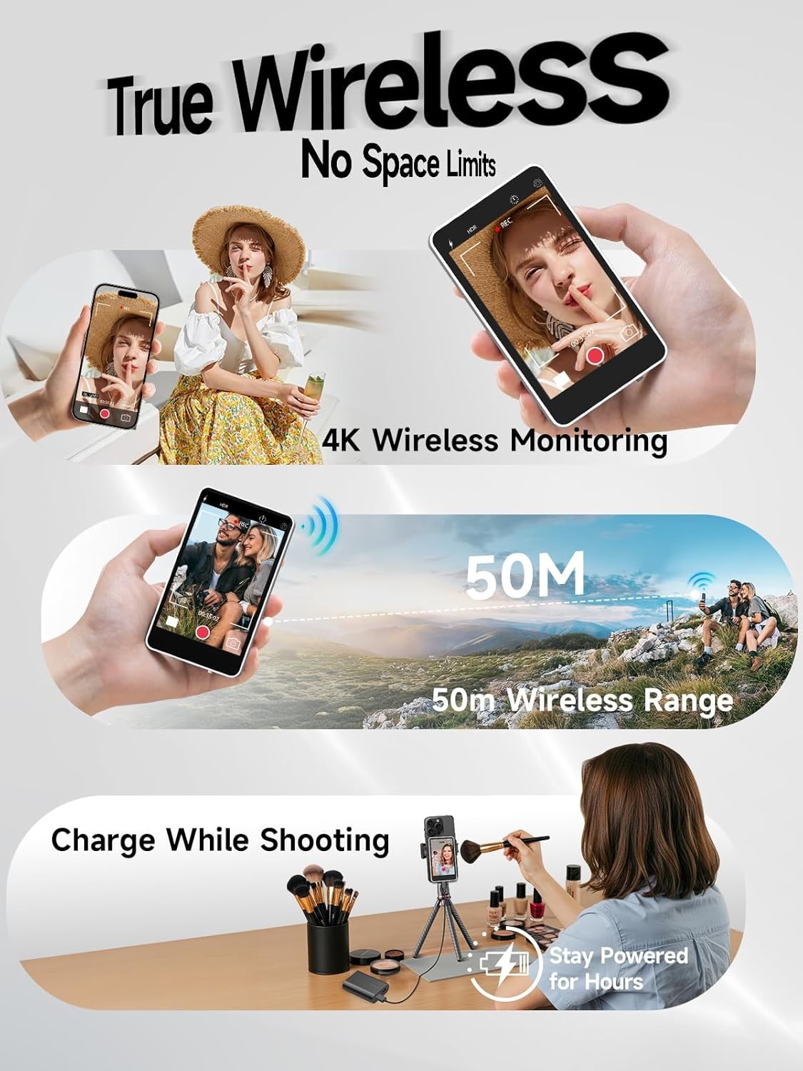 SYNCO XView Selfie Monitor Screen Wireless 4K/1080p Magnetic Vlog Phone Monitor