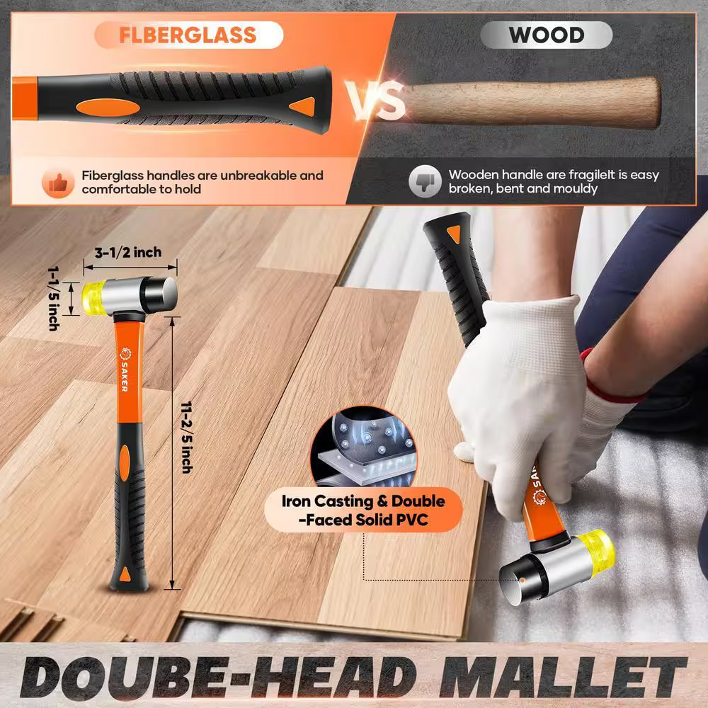 7-In-1 Vinyl Flooring Tools, Laminate Flooring Tools Tapping Block with Handle,