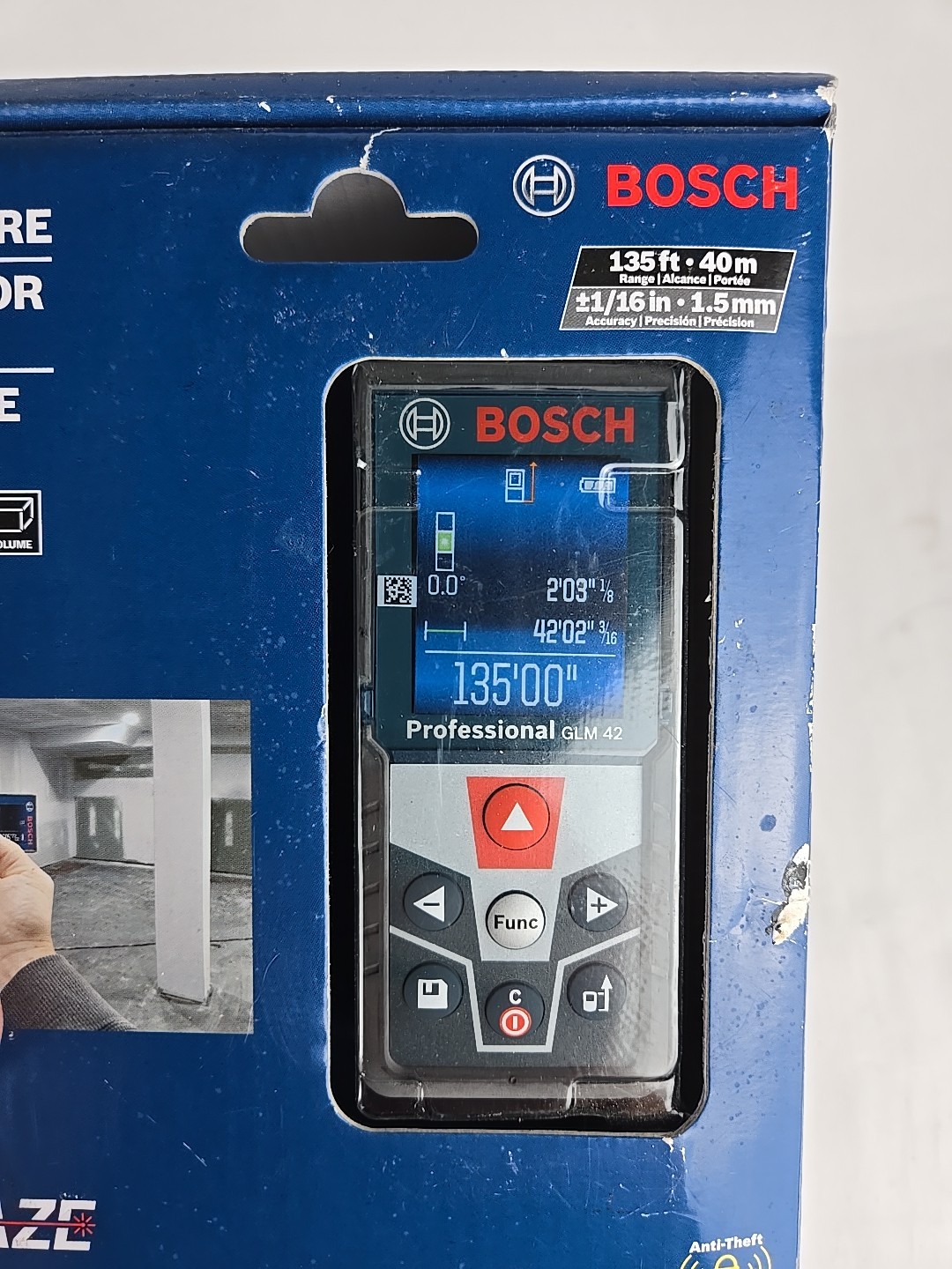 Bosch GLM 42 Blaze Laser Measure NIB Sealed 135 Ft Range Open Box