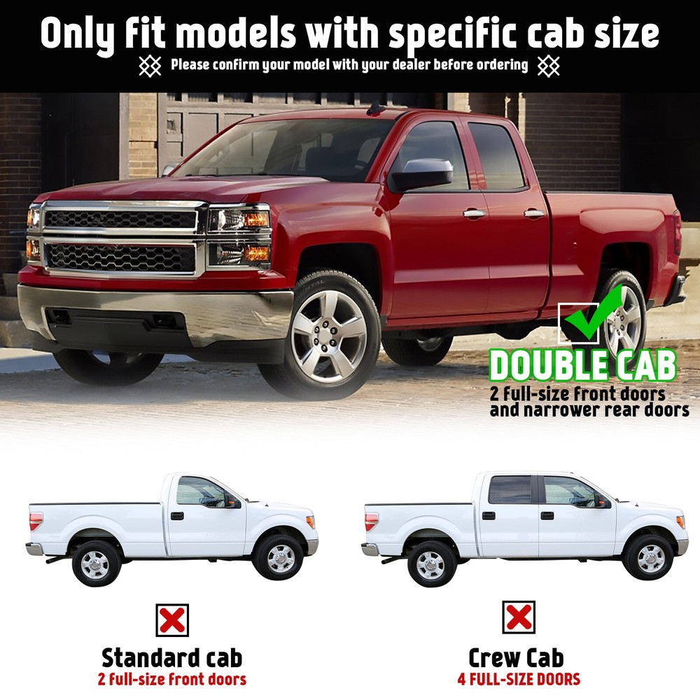 For 07-18 Chevy Silverado Double/Extended Cab 6FT Running Board Side Step Bars