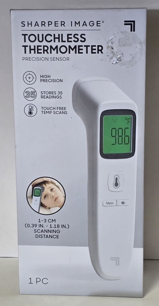 Sharper Image Touchless Thermometer White BRAND NEW