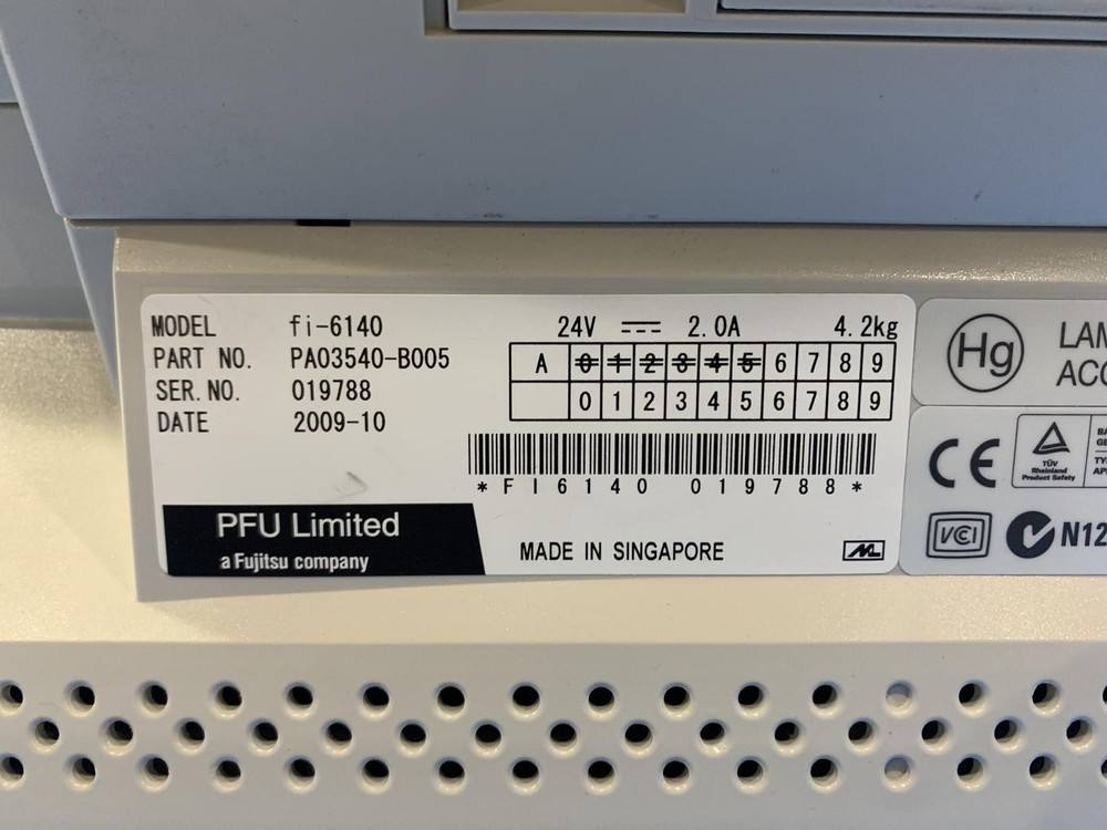 Fujitsu FI-6140 Color Duplex Document Scanner No Power Cable