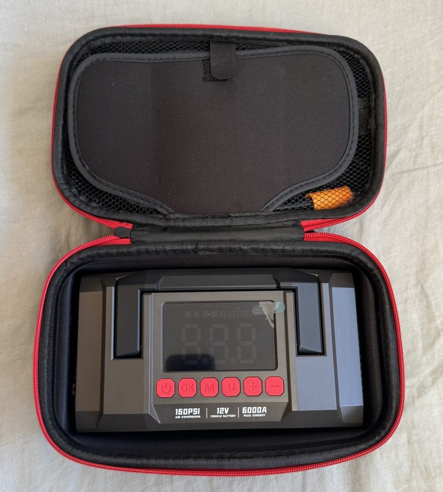 Outlev Jump Starter 6000A Air Compressor 160PSI Multi-Functional Emergency Kit