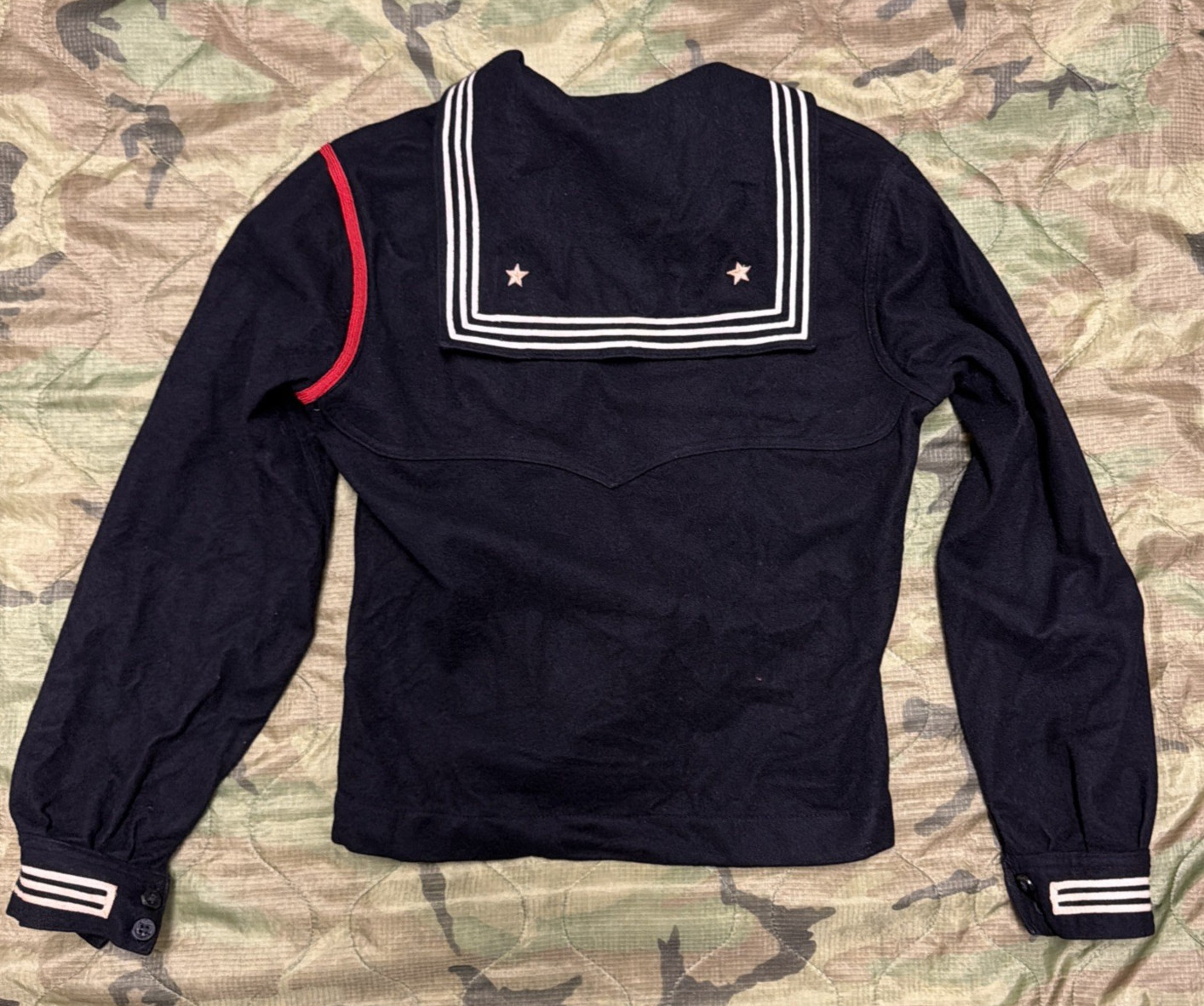 Vintage WW2 38S Navy Shirt Naval Clothing Factory Crackerjack Uniform Sailor K34