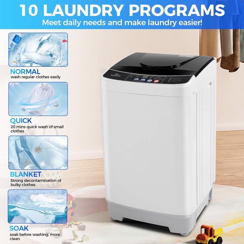 Portable Washing Machine 15.6lb Capacity Full-Automatic 2.1 Cu.ft Compact Washer