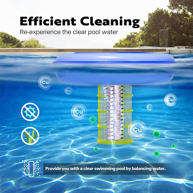 Solar Pool Ionizer Chlorine-Free Sun Shock & Water Purifier Up to 35,000 Gal