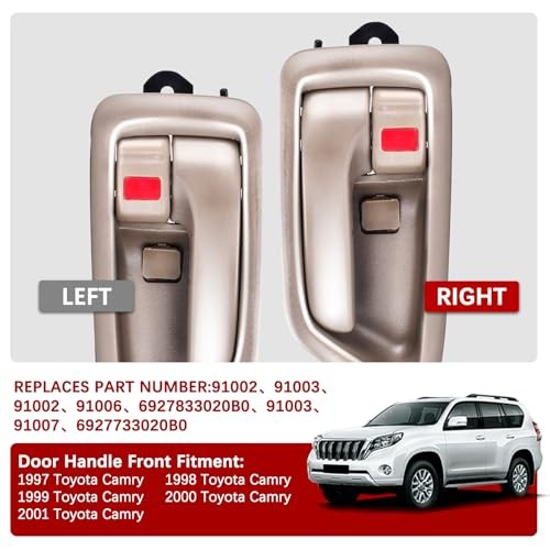 2Pcs Interior Door Handles, Front Rear Driver & Passenger Side Beige