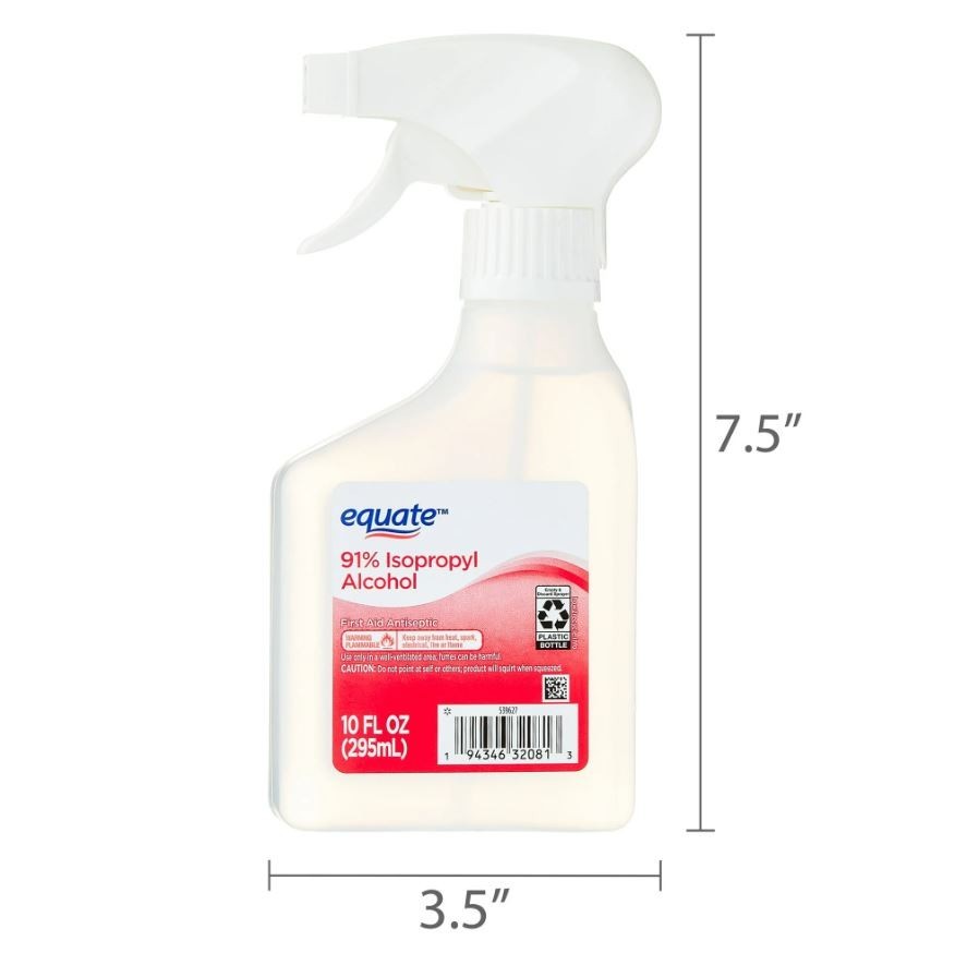 Isopropyl Alcohol First Aid Antiseptic Equate 91%, 10 fl oz