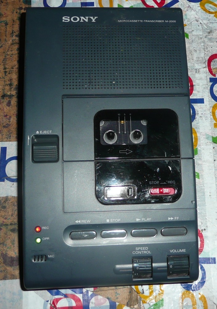 Sony Microcassette Transcriber M-2000 Cassette Recorder - No AC
