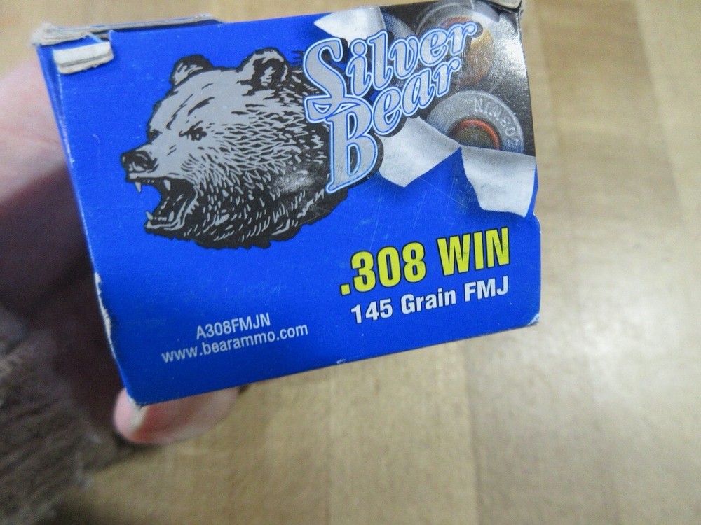 empty Ammo box Silver Bear 308 Win made in Russia 20 round box with insert