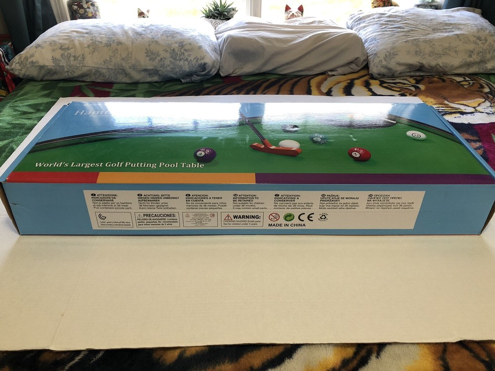 Hammacher Schlemmer World’s Largest Golf Putting Pool Table Complete in Box