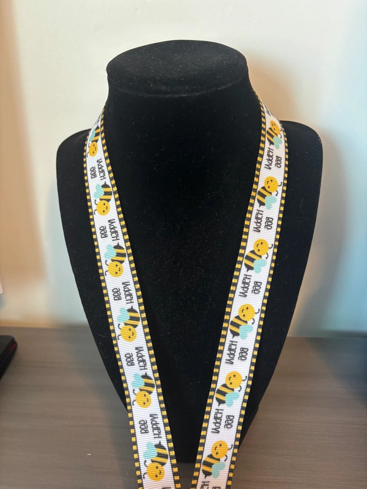 Bee Happy Bee 18” Ribbon Lanyard
