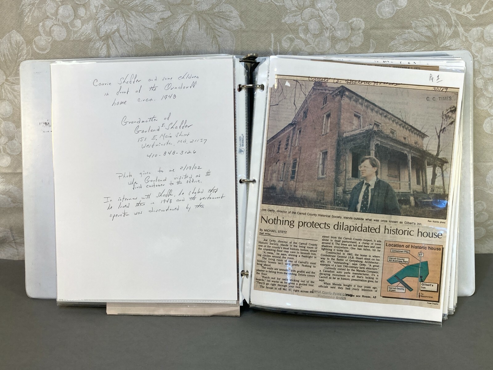 Civil War Binder on the Battle of Westminster June 29th 1863