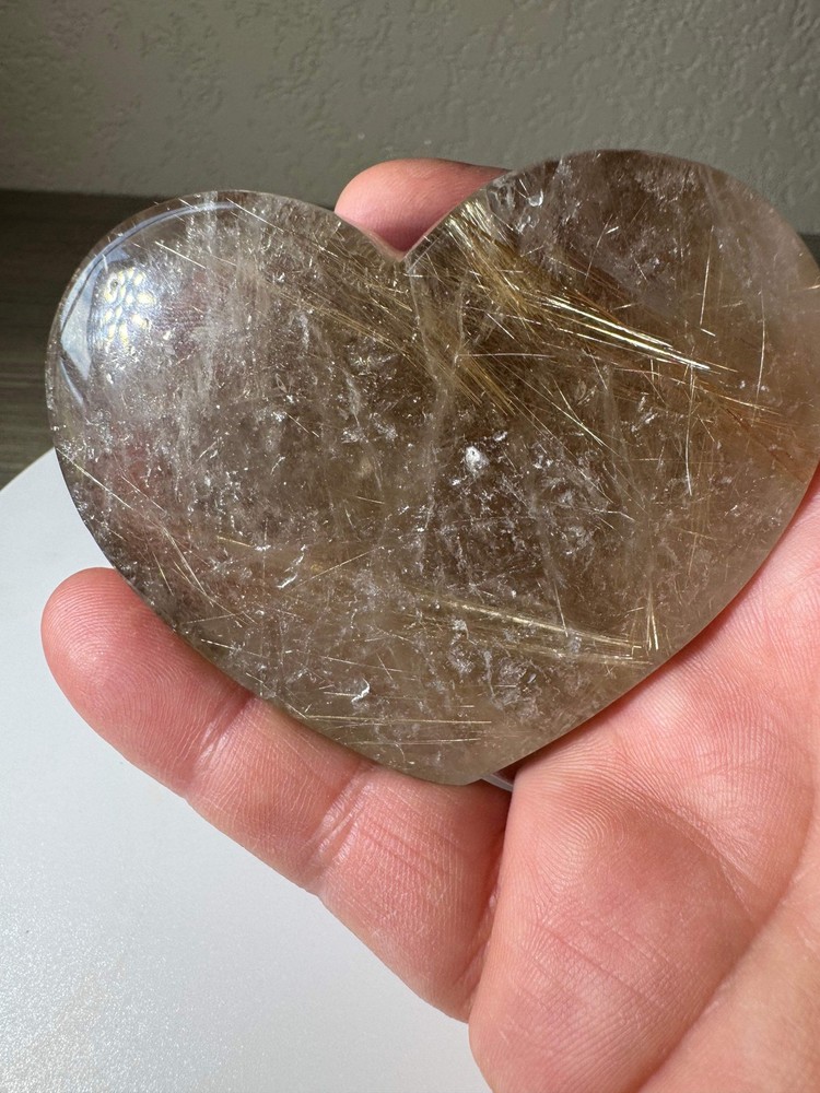 Rutilated Quartz Heart From Brazil