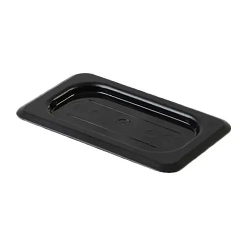 Thunder Group PLPA7190CBK 1/9 Size Black Polycarbonate Solid Food Pan Cover