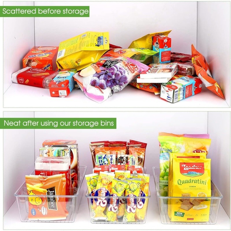 Stackable BPA-Free Pantry Storage Bins W/ Customizable Dividers Organization New