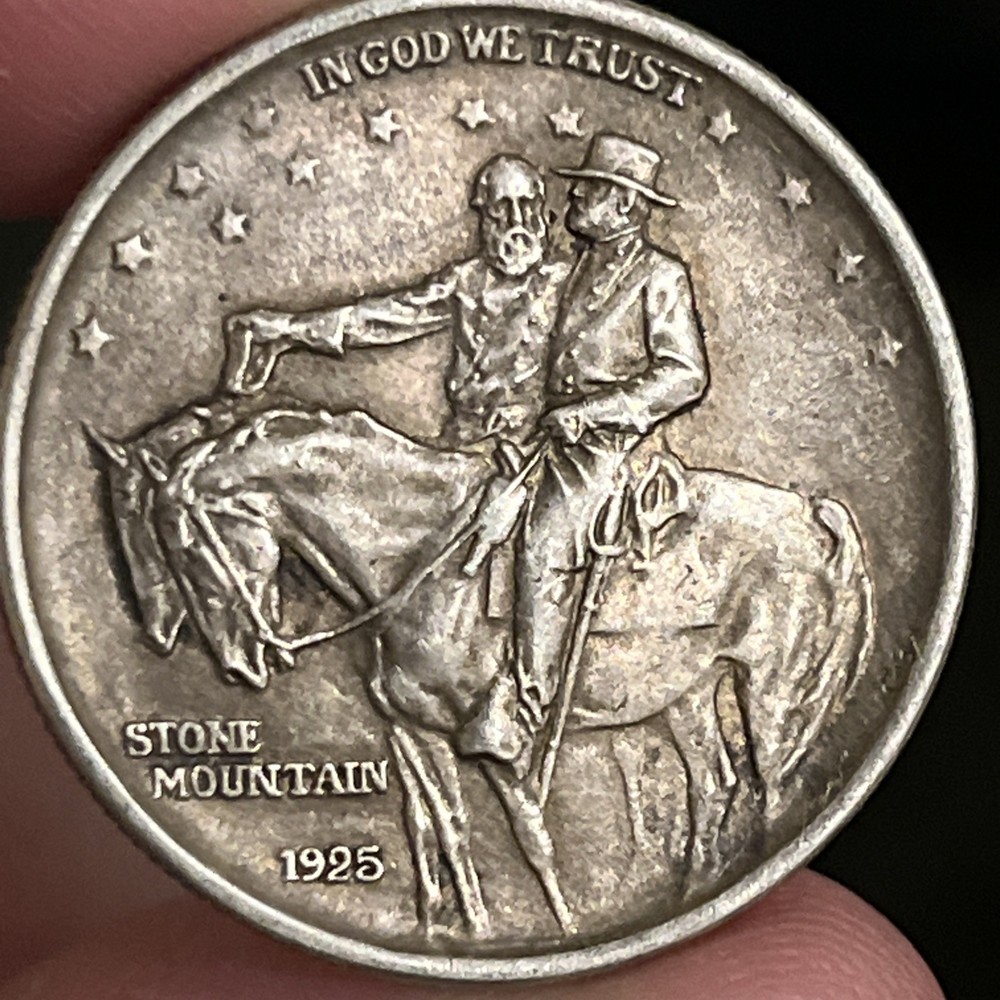 1925 SILVER Stone Mountain Commemorative Half Dollar 50c AU/BU Condition