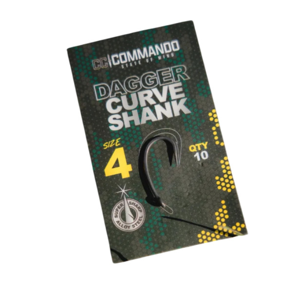 Commando Dagger Curve Shank Barbed Hooks – Super Sharp Carp Rig Hooks