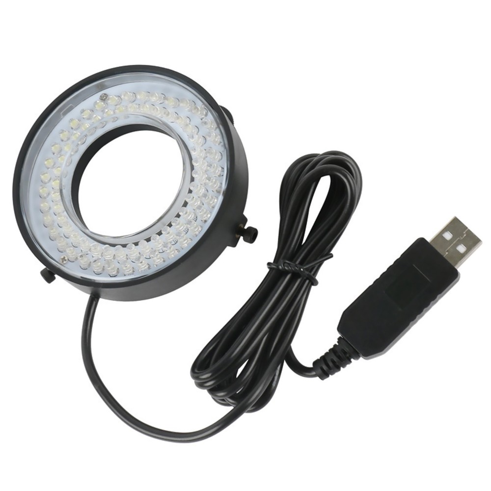 6500K-7000K USB 72 LED Ring Light Microscope Illuminator Adjustable Focus Lamp