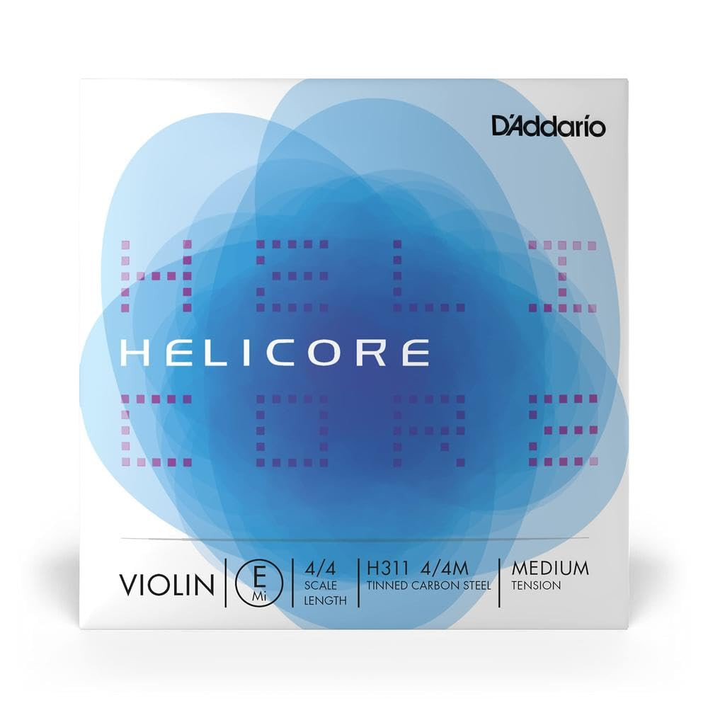 D Addario Helicore 4 4 Violin Strings Plain Steel E Medium Tension 5 String Set